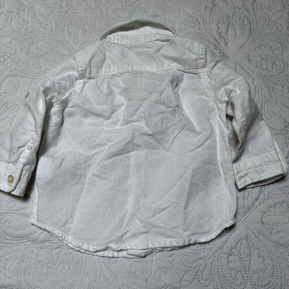 Gap White Button Up Dress Shirt Size 12-18m - Picture 3 of 5